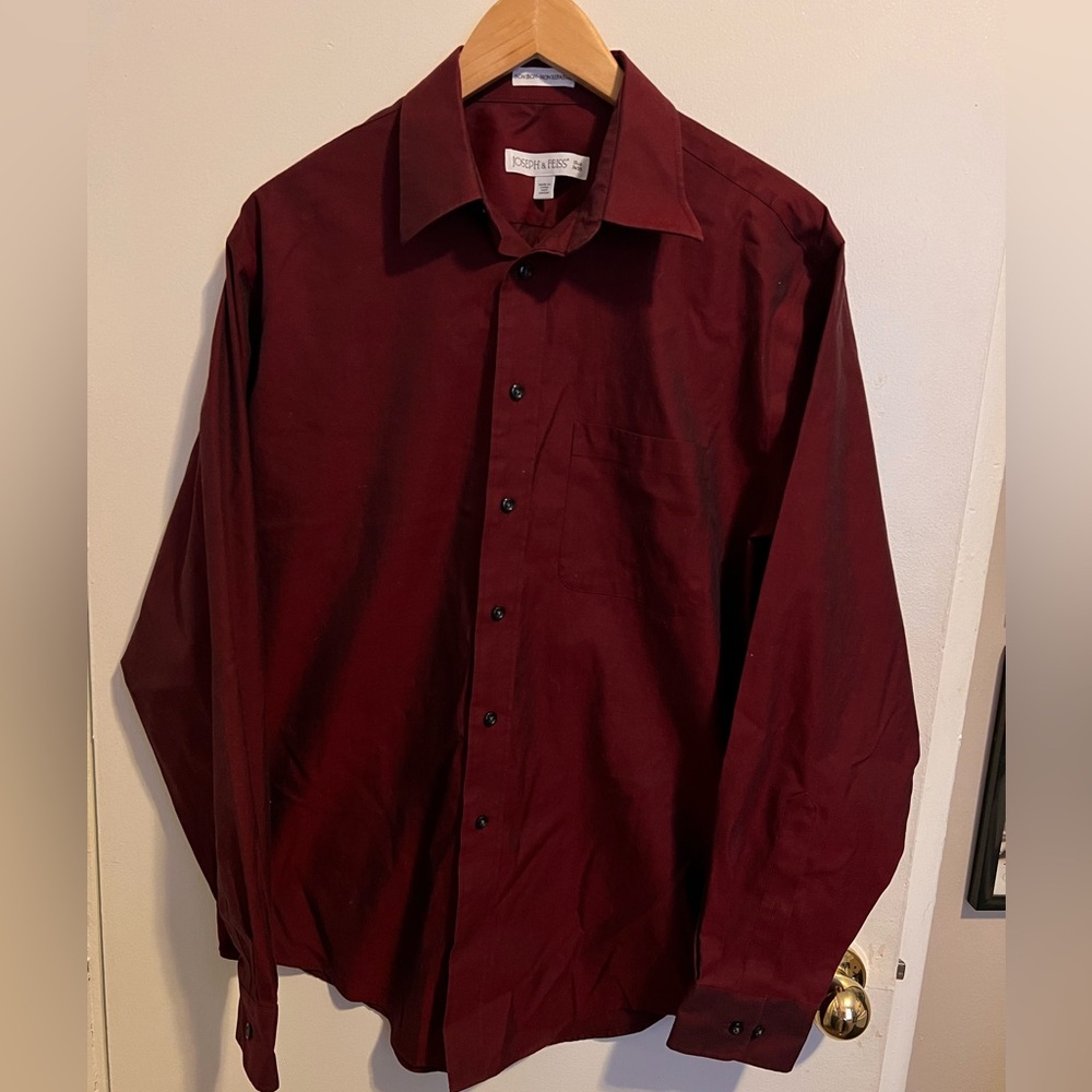 Men’s Joseph & Feiss Red Button Up Dress Shirt